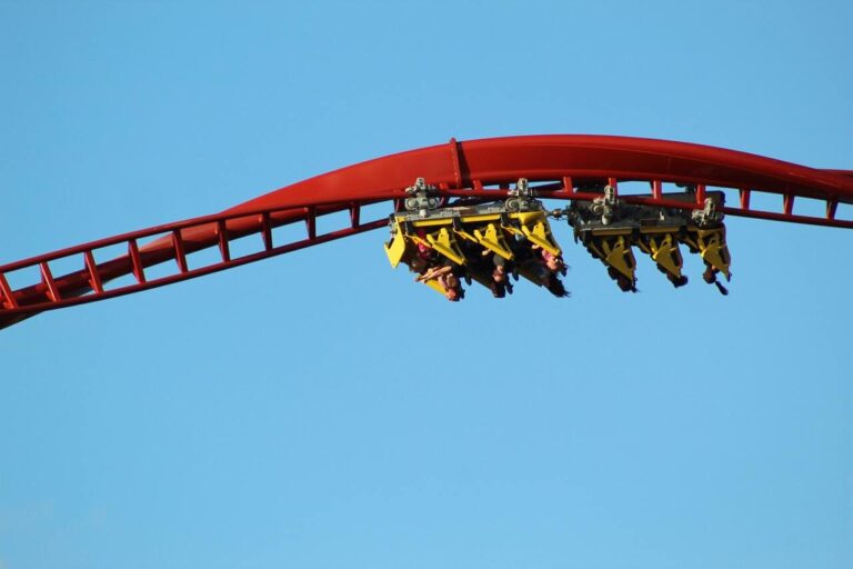 People Upside Down on A Roller Coaster