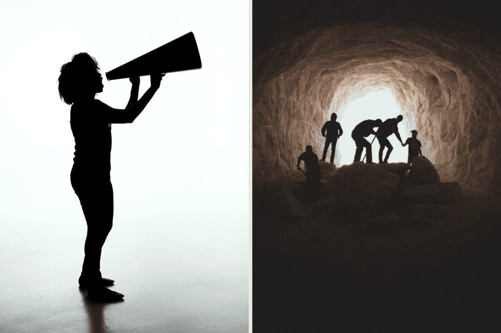 Shouting vs Digging for Audience